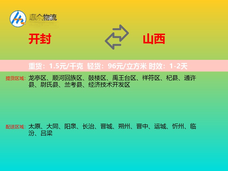 开封到山西长途搬家