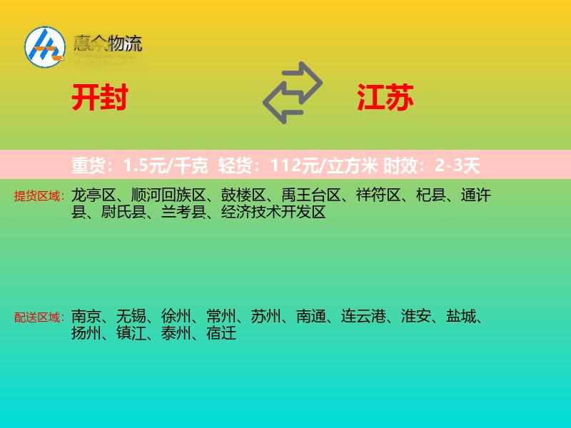 开封到江苏长途搬家
