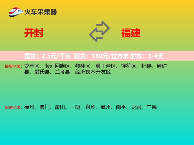 开封到福建长途搬家