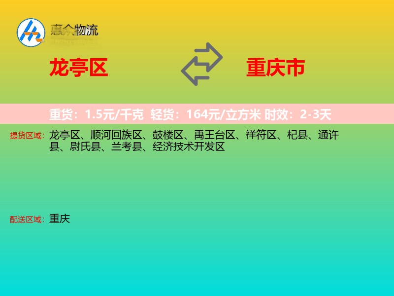 龙亭区到重庆市长途搬家