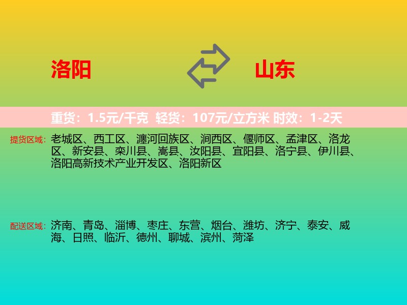 洛阳到山东长途搬家