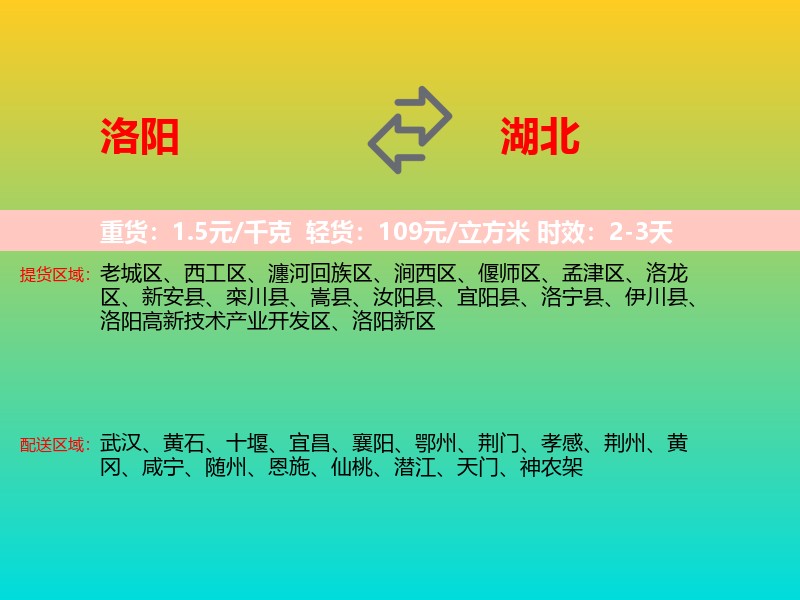 洛阳到湖北长途搬家