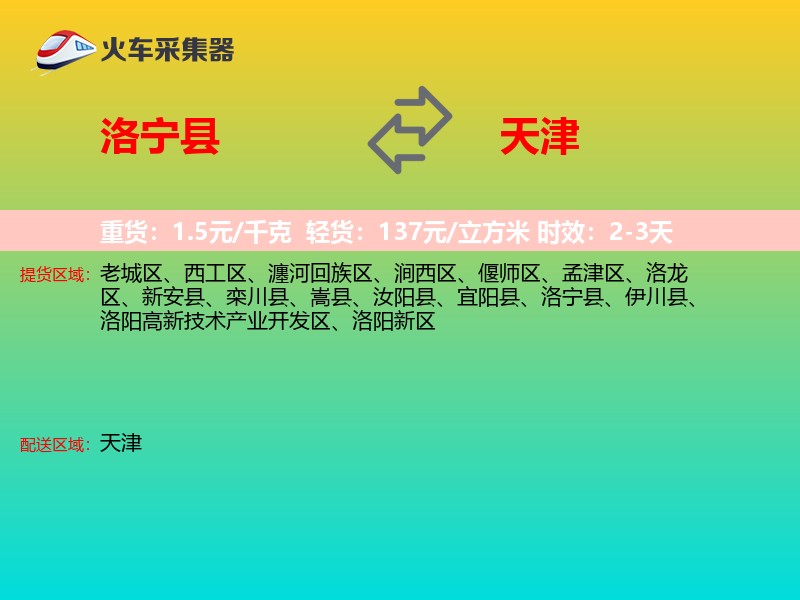 洛宁县到天津长途搬家