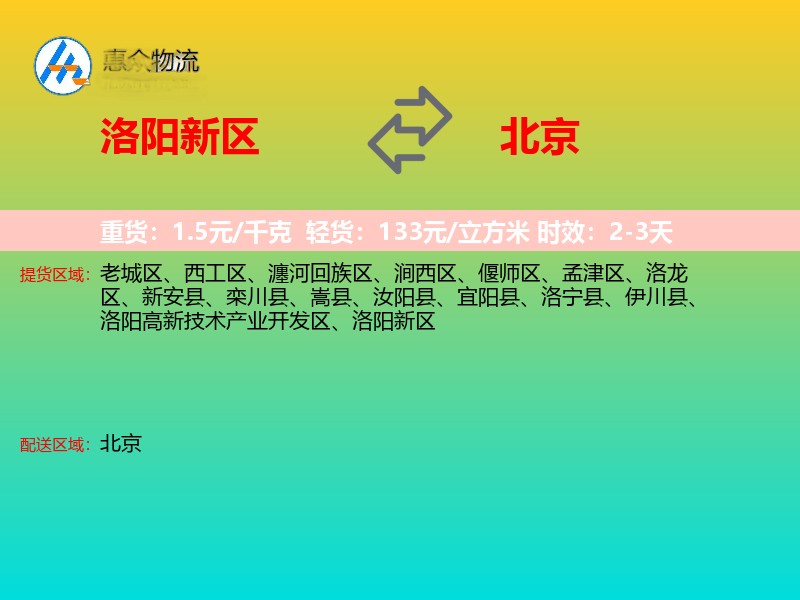 洛阳新区到北京长途搬家