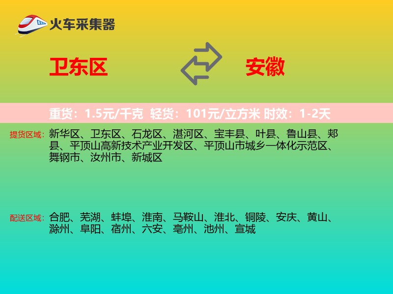 卫东区到安徽长途搬家