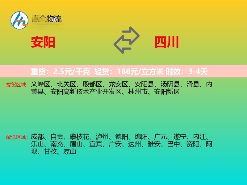 安阳到四川长途搬家