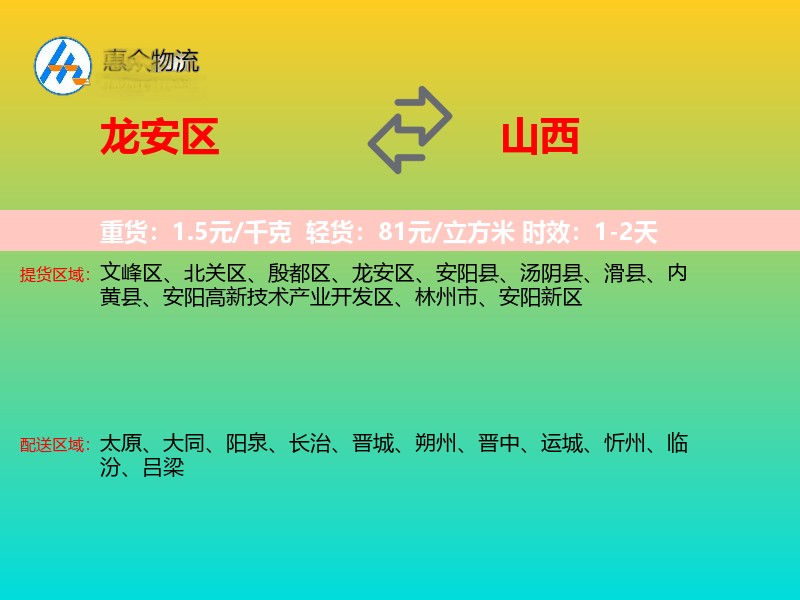 龙安区到山西长途搬家