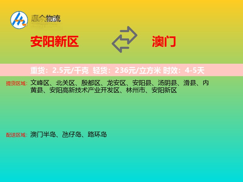 安阳新区到澳门长途搬家