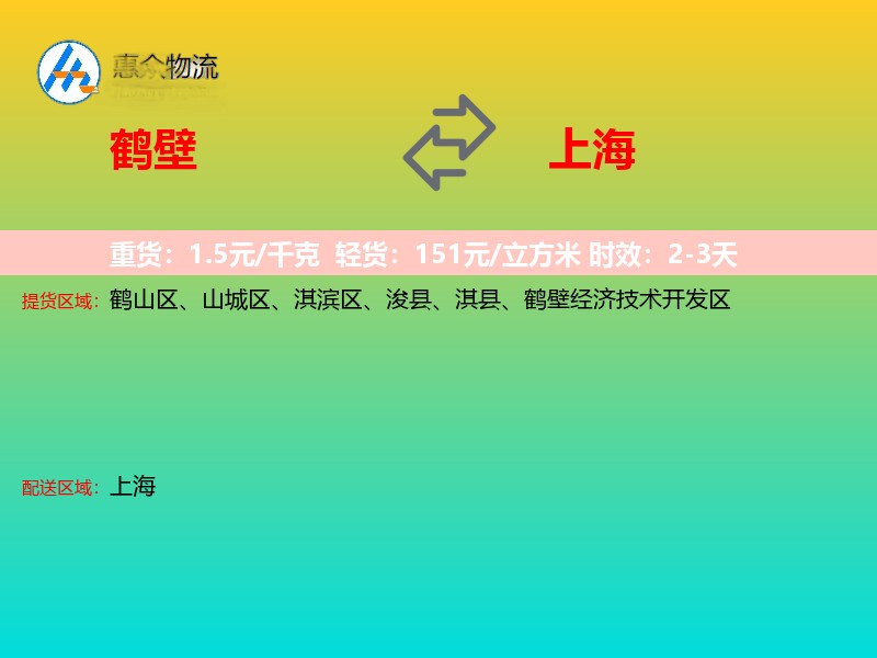 鹤壁到上海物流专线