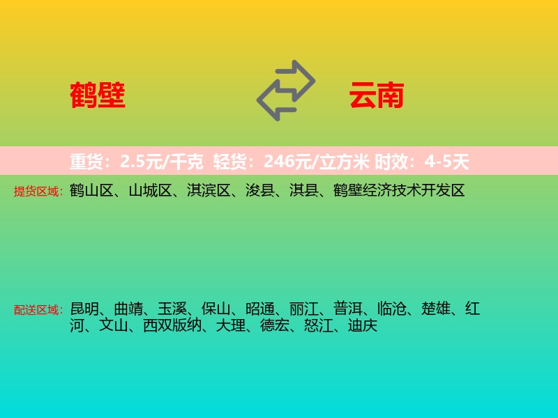 鹤壁到云南长途搬家
