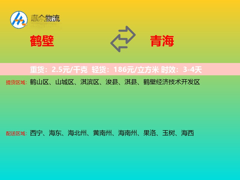 鹤壁到青海物流专线