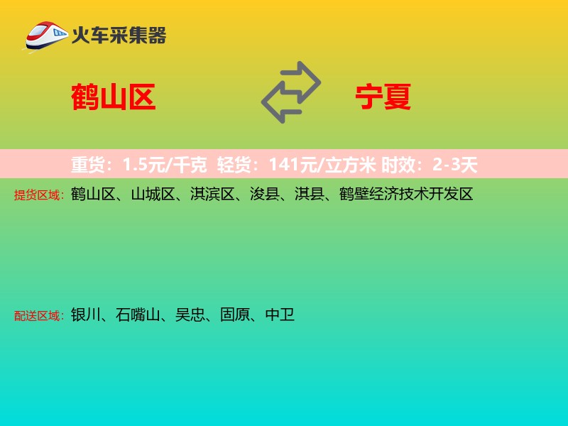 鹤山区到宁夏物流专线