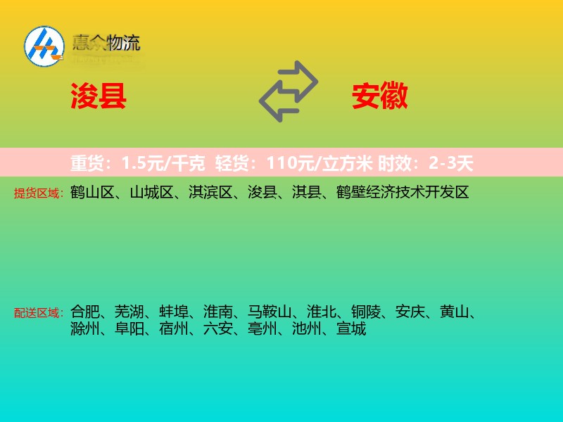 浚县到安徽物流专线
