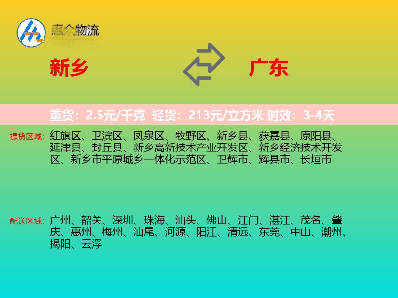 新乡到广东长途搬家