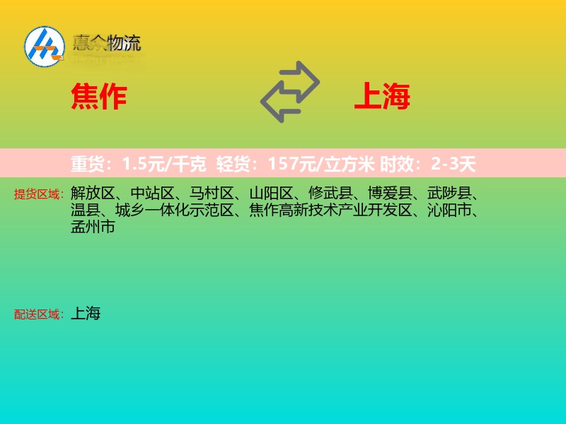 焦作到上海轿车托运