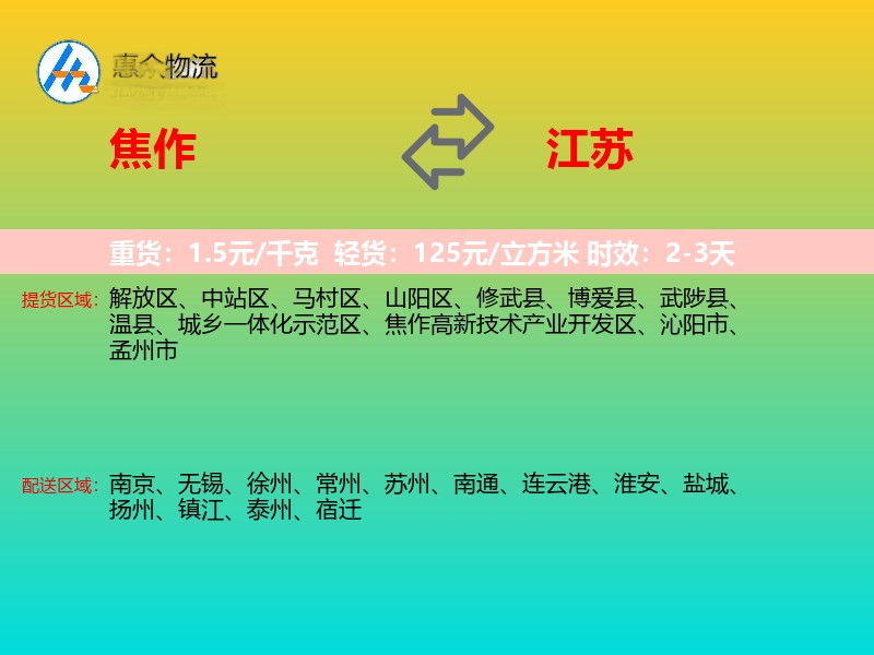 焦作到江苏长途搬家