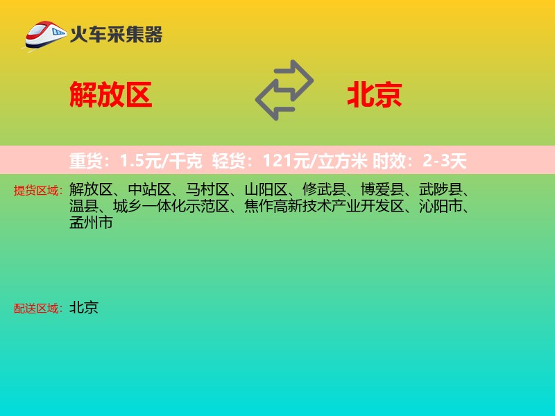 解放区到北京长途搬家