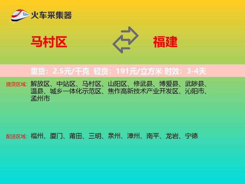 马村区到福建长途搬家