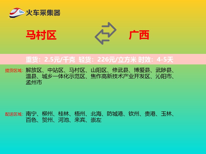 马村区到广西长途搬家