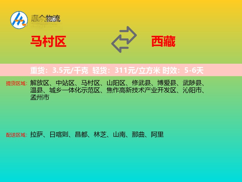 马村区到西藏长途搬家