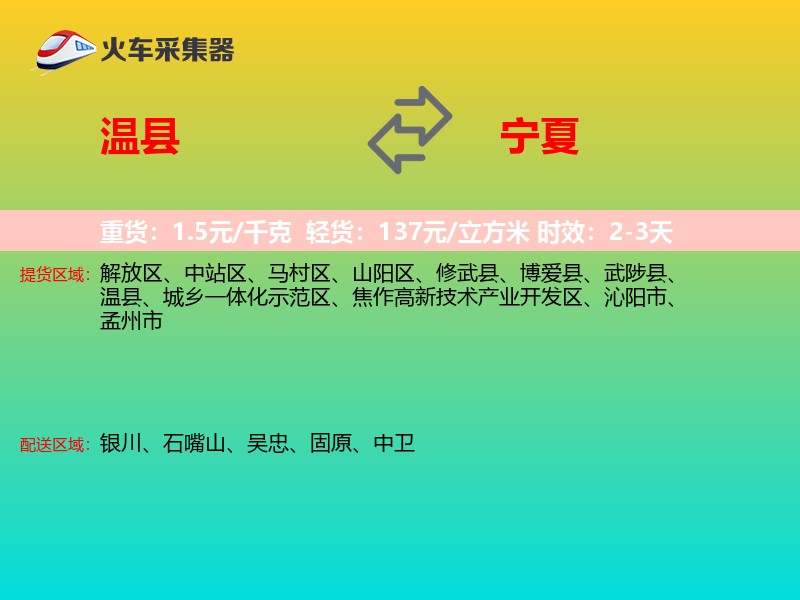 温县到宁夏长途搬家
