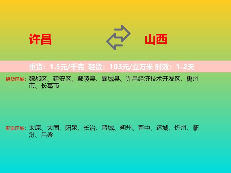 许昌到山西长途搬家