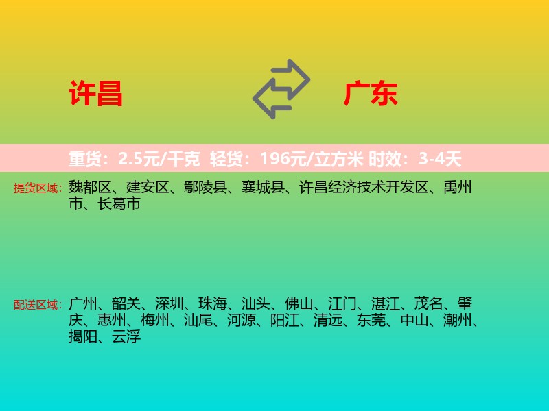 许昌到广东长途搬家