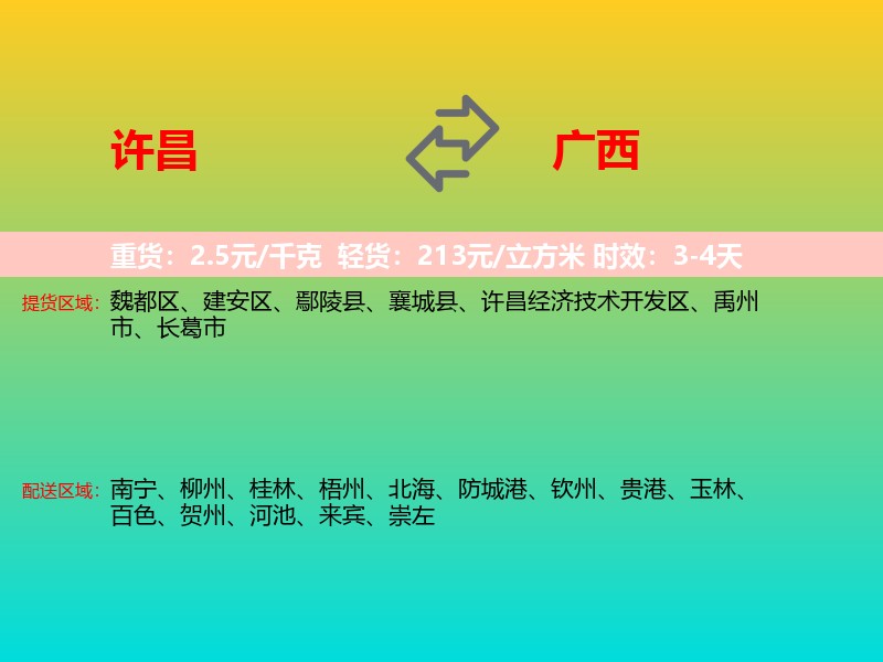 许昌到广西长途搬家