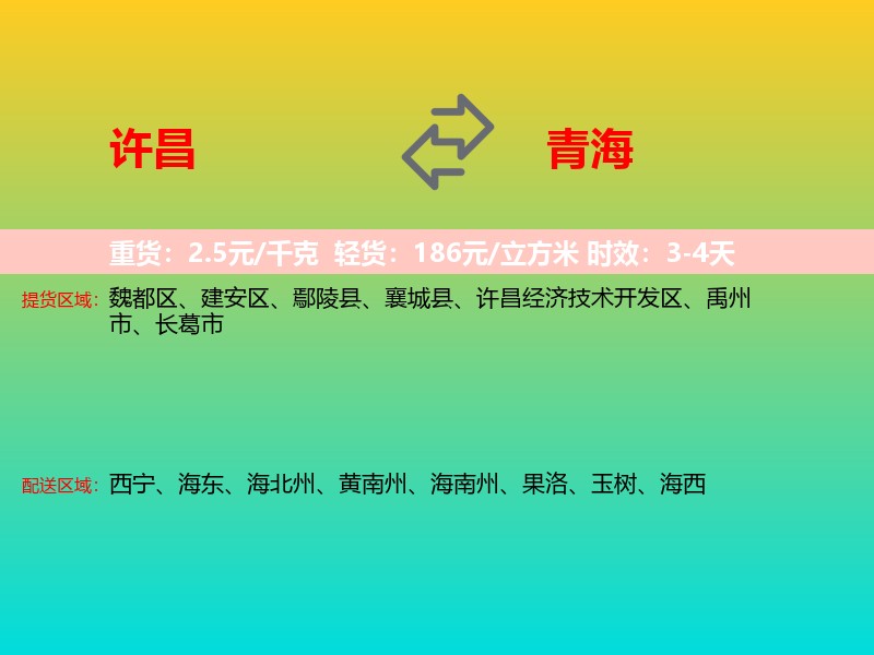 许昌到青海长途搬家