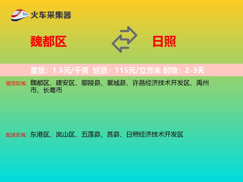 魏都区到日照物流专线