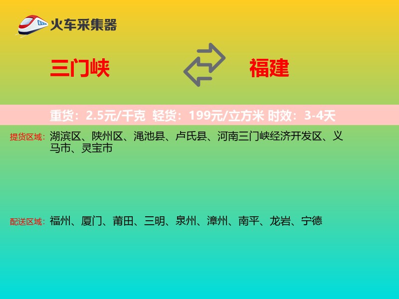 三门峡到福建物流专线