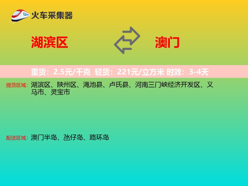 湖滨区到澳门轿车托运