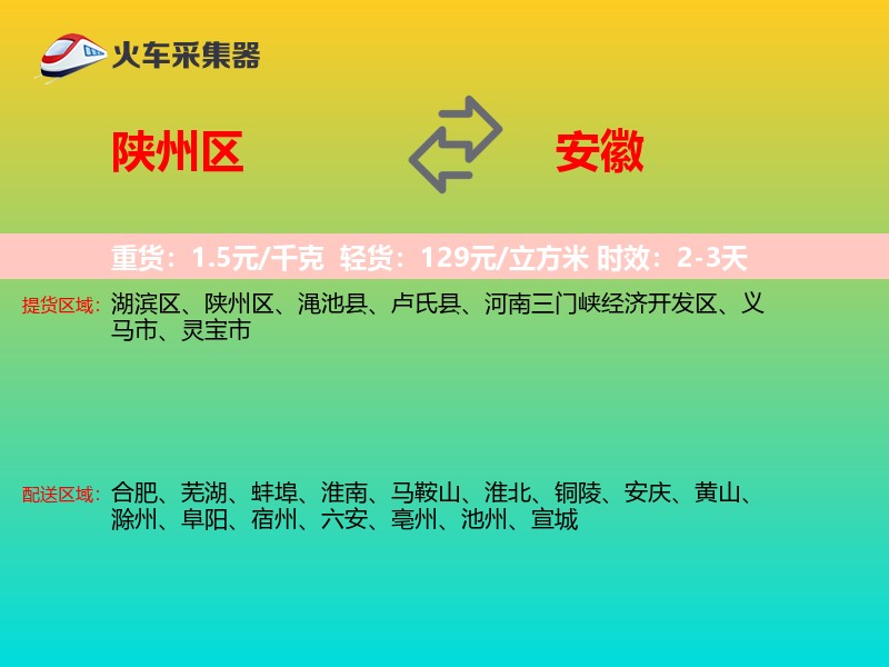 陕州区到安徽物流专线