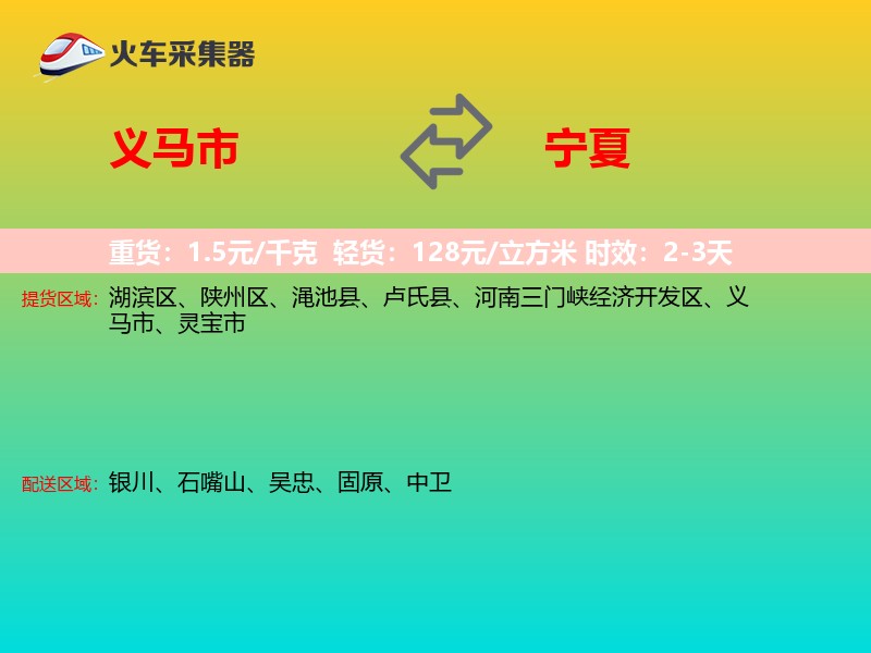 义马市到宁夏物流专线