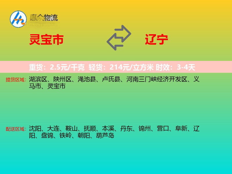 灵宝市到辽宁轿车托运