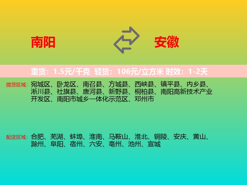 南阳到安徽长途搬家