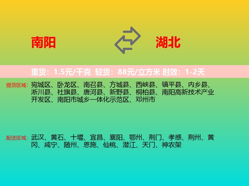 南阳到湖北长途搬家