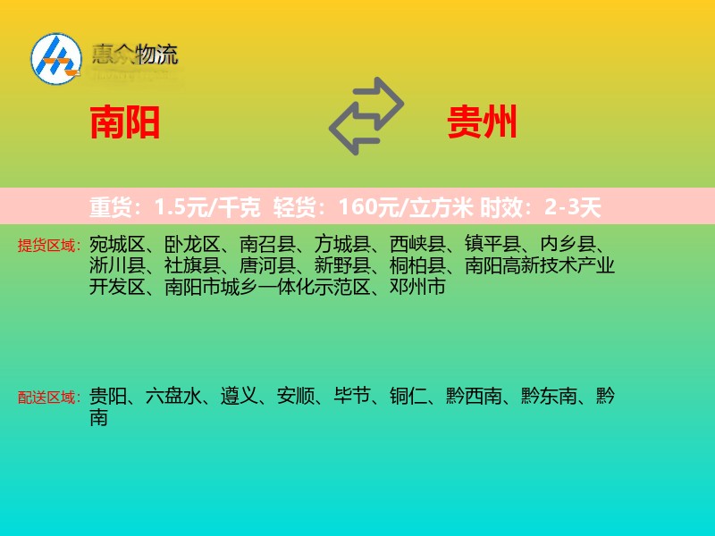 南阳到贵州长途搬家