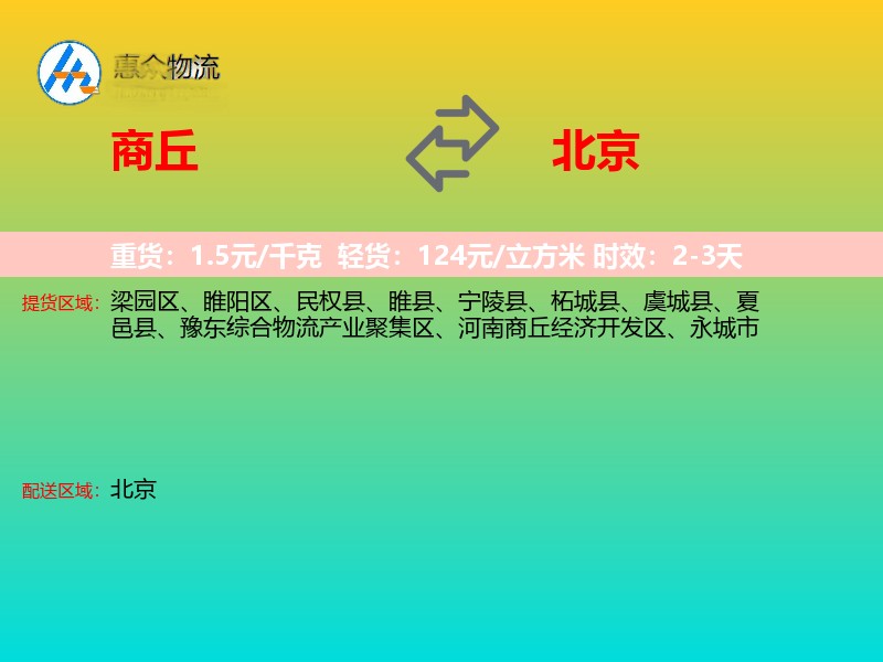 商丘到北京长途搬家