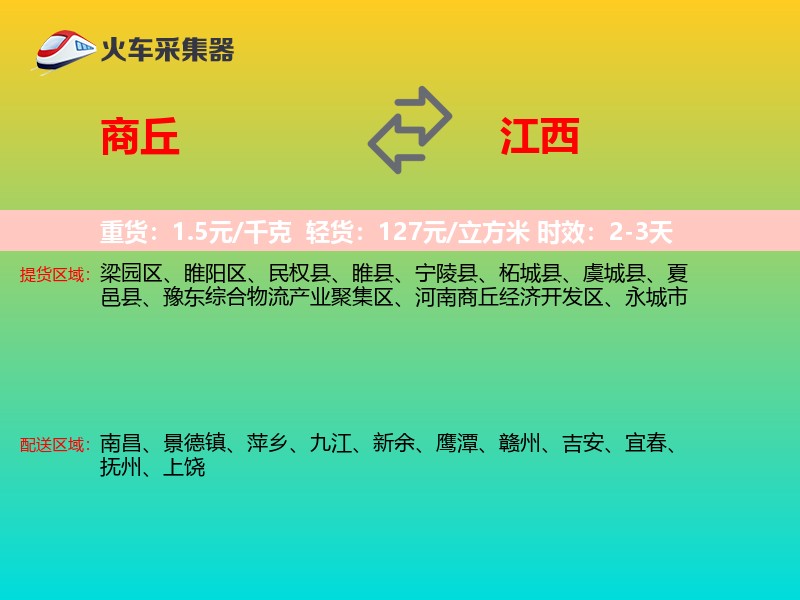 商丘到江西物流专线