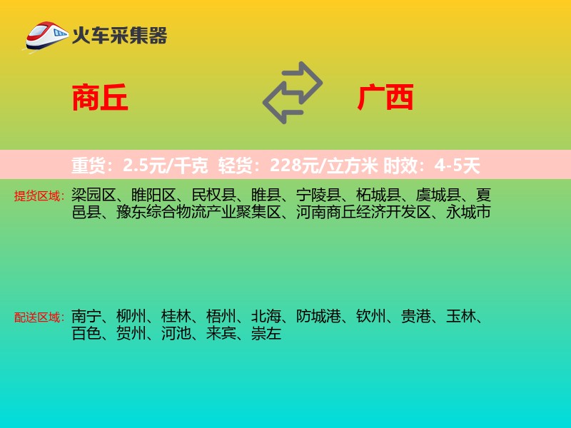 商丘到广西物流专线