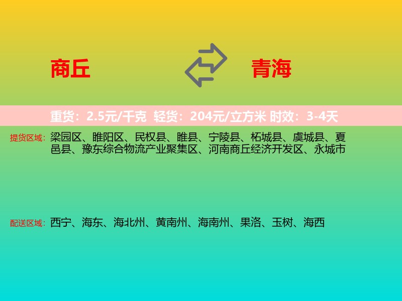 商丘到青海长途搬家
