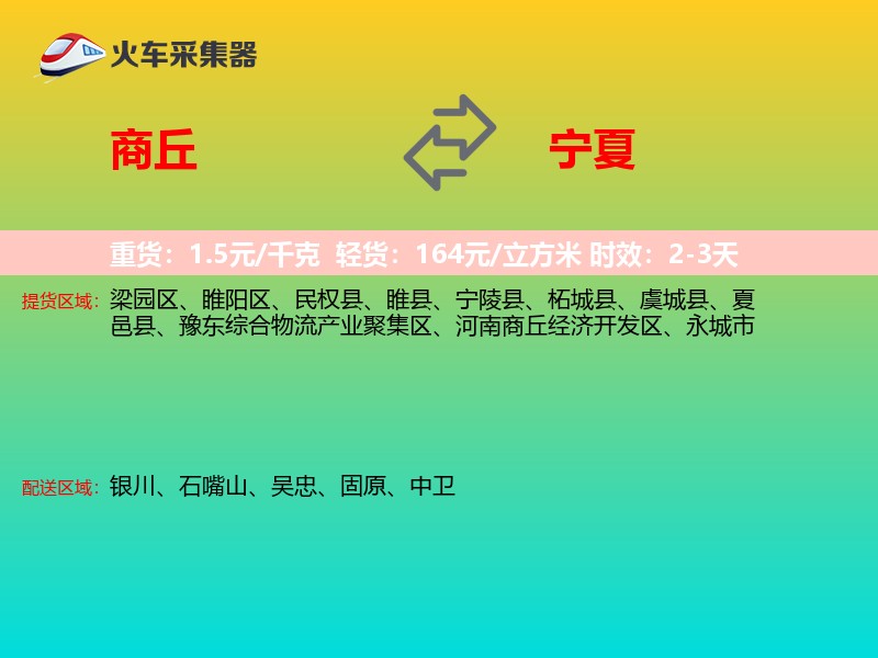 商丘到宁夏物流专线