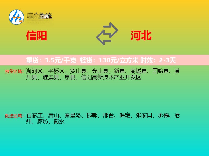 信阳到河北长途搬家