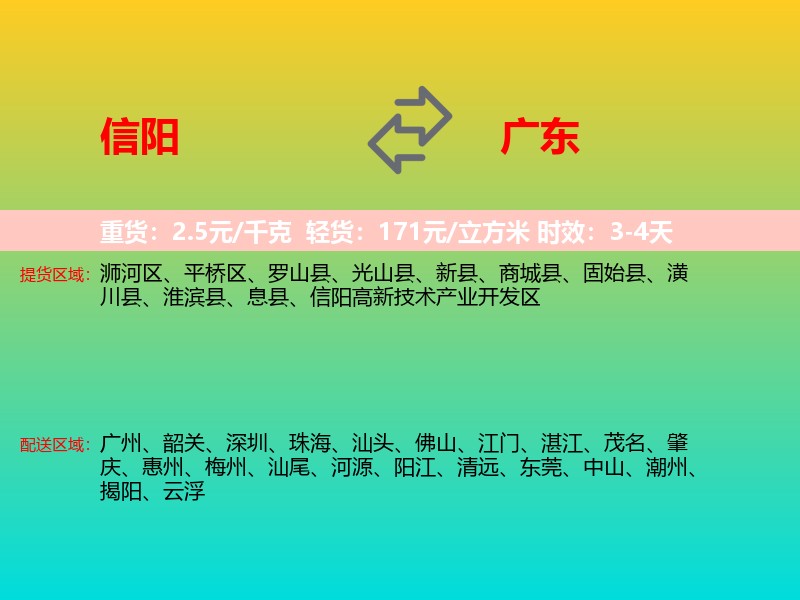 信阳到广东长途搬家