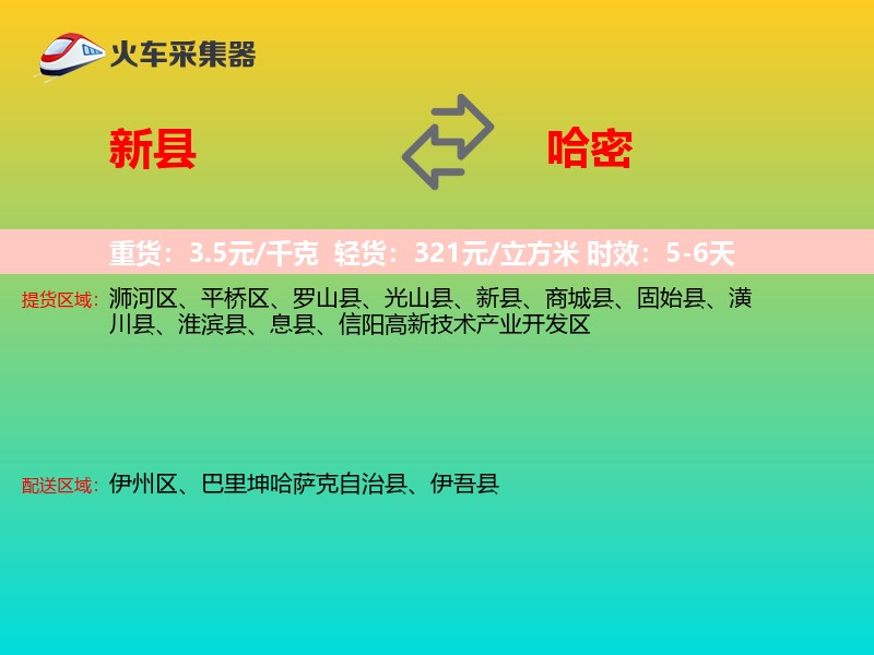 新县到哈密物流专线