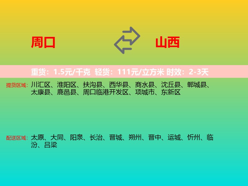 周口到山西长途搬家