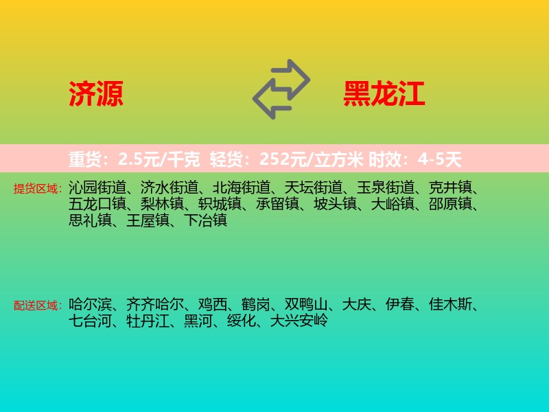 济源到黑龙江长途搬家
