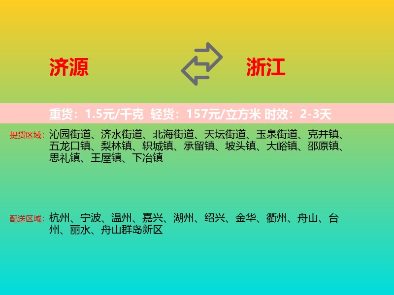 济源到浙江长途搬家
