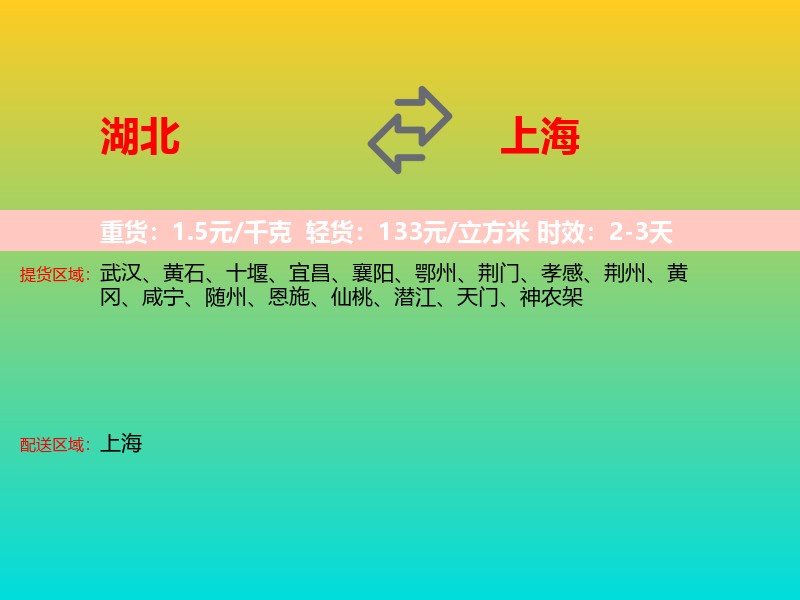 湖北到上海长途搬家